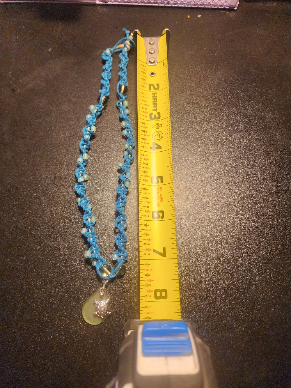 Blue Beaded Turtle Charm Necklace - Women Jewelry